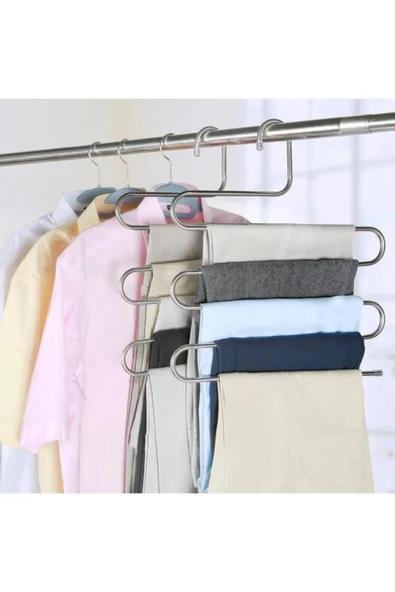 homecraft 3-Adet - Metal 5 Katlı Dolap Içi Pantolon Eşarp Şal Askısı , Çoklu Askılık, Dekoratif Akıllı Askı - 6