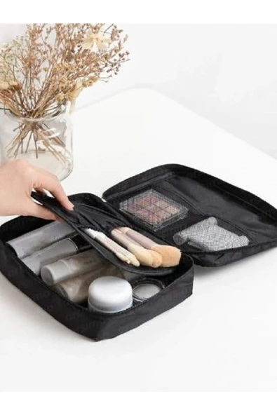 Smyak 4 Bölmeli Makyaj Çantası Kozmetik Makyaj Bavul Seti | Bakım Seyahat Makyaj Kozmetik Organizer Çanta - 3