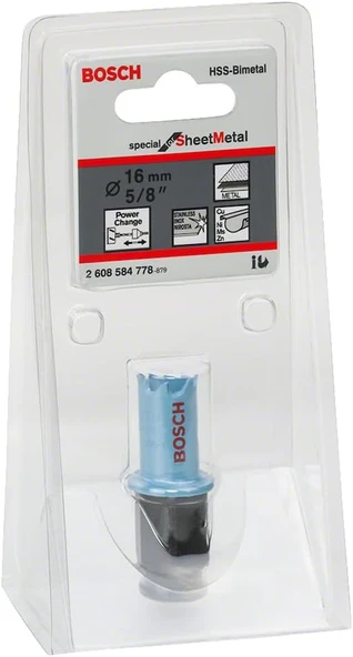 Bosch Saç Metal İçin Delik Açma Testeresi (Panç) 16 MM