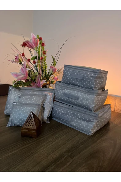 ALERİA CONCEPT Puantiye Desen Bebek Doğum Çantası 6 Parça Düzenleyici - 2