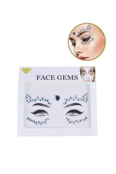 RANA BEAUTY Kendinden Yapışkanlı Yüz Taşı Elmas Ve Kalp Model SVRM - 6