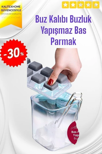 Gondol Buz Kalıbı Buzluk Yapışmaz Bas Parmak