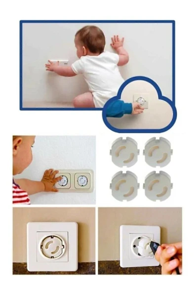 KENAN KAYA 12 Adet Priz Kapağı Priz Kapatıcı Priz Koruma Kapağı Beyaz Renk - 4