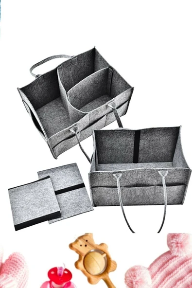 Melekpare Keçe Anne Bebek Bakım Çantası Çok Amaçlı Organizer Bakım Çanta - 5