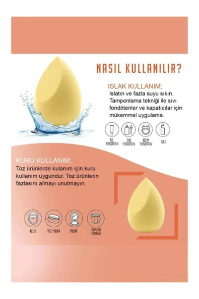 RANA BEAUTY Kalpli 3'lü Standlı Sünger Sarı - 4