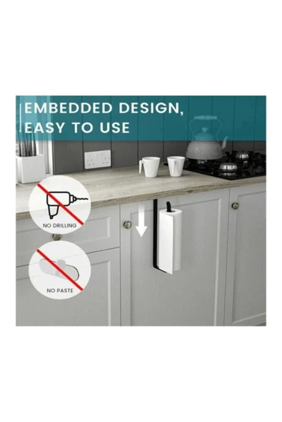 KENAN KAYA Raf Altı Kağıt Havlu Fincan Ve Kupa Bardak Askısı Mutfak Organizeri 1 Adet - 3