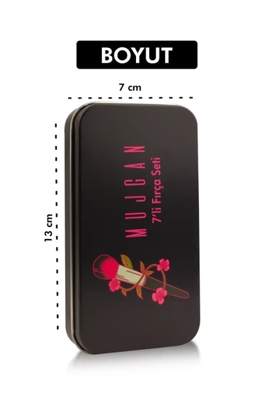 MUJGAN 7'li Fırça Seti Metal Kutulu Siyah Yeni 990396 - 6