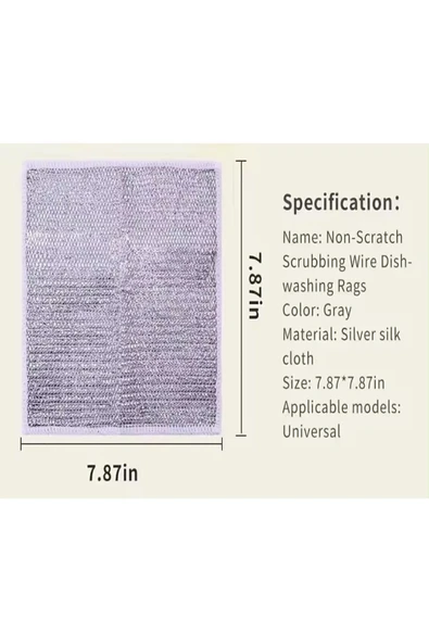 Keyfi Sepet Çok Amaçlı Bulaşık Tel Bezi Ovalama Bezi Çift Kat 2 Adet - 5