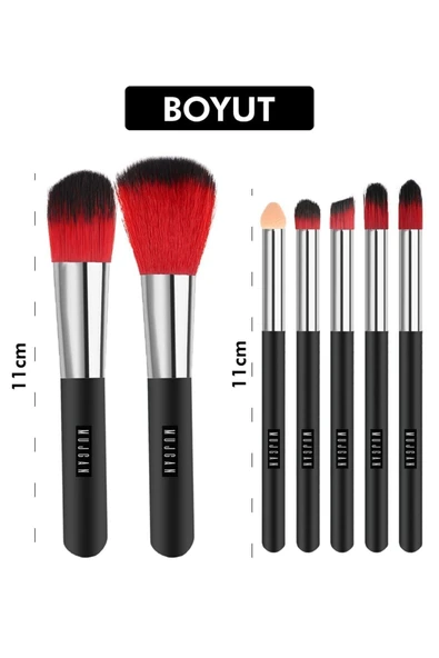 MUJGAN 7'li Fırça Seti Metal Kutulu Siyah Yeni 990396 - 5