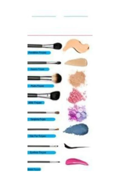 RANA BEAUTY 10'lu Makyaj Fırça Seti Lila Renk Örgü Sap - 7