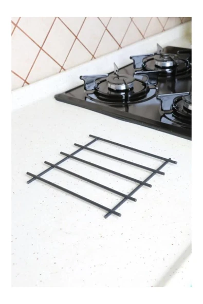 homecraft 1-Adet Metal Nihale Siyah Nihale Tezgah Üstü Nihale Kare Metal Altlık Çaydanlık Tencere Altlığı - 2