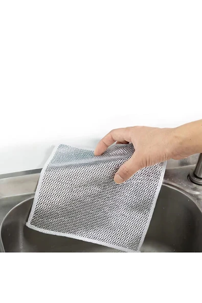 Keyfi Sepet Çok Amaçlı Bulaşık Tel Bezi Ovalama Bezi Çift Kat 2 Adet - 6