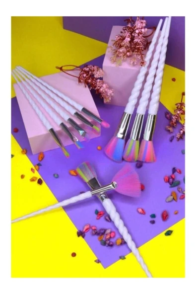RANA BEAUTY 10'lu Makyaj Fırça Seti Lila Renk Örgü Sap - 2