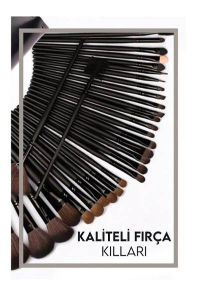 RANA BEAUTY 24'lü Siyah Profesyonel Makyaj Fırça Seti - 6