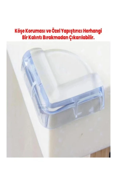 homecraft 4'lü Set Silikon Çocuk Masa Cam Çarpışma Mobilya Mutfak Tezgahı Sehpa Köşe Kenarı Yastık Koruyucu - 3
