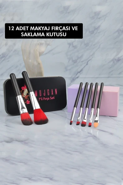 MUJGAN 7'li Fırça Seti Metal Kutulu Siyah Yeni 990396 - 2