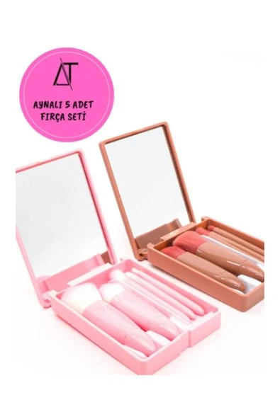 homecraft Taşınabilir Aynalı 5'li Makyaj Fırça Seti Göz Farı, Fondöten, Allık Karıştırma, Makyaj Fırçaları - 8