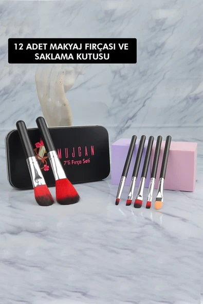 MUJGAN 7'li Fırça Seti Metal Kutulu Siyah - 2