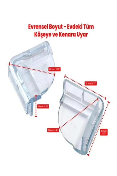 homecraft 4'lü Set Silikon Çocuk Masa Cam Çarpışma Mobilya Mutfak Tezgahı Sehpa Köşe Kenarı Yastık Koruyucu - 7