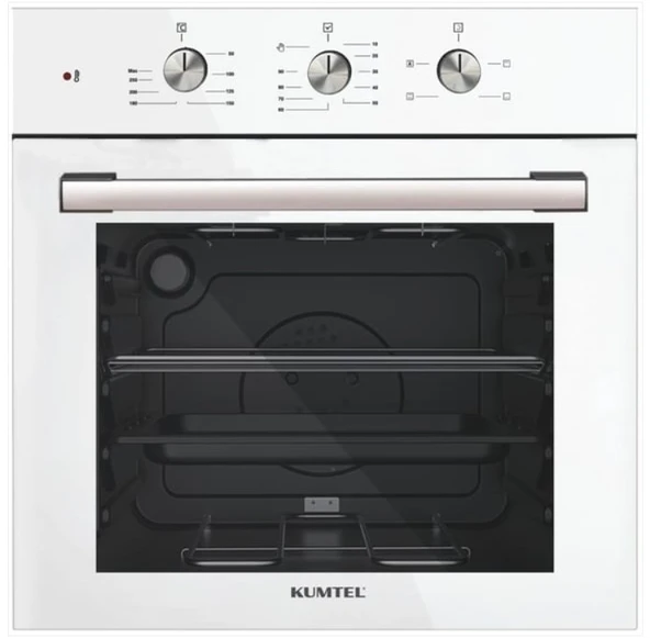 Kumtel Turbo Kristal Beyaz Cam Ankastre Set (DA6-830 Davlumbaz + Ko-40 Tahdf Ocak + B66-SF2 Fırın) - 2