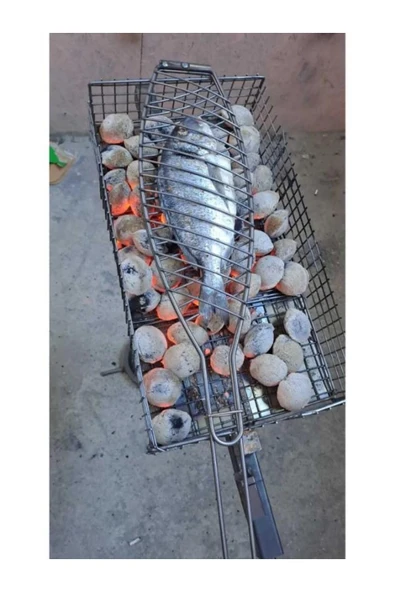 homecraft Metal Balık Izgarası çelik 67x16 Cm BBQ Barbekü mangal keyfi krom renk - 8