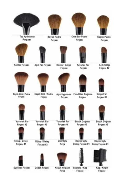 RANA BEAUTY 10'lu Makyaj Fırça Seti Lila Renk Örgü Sap - 8