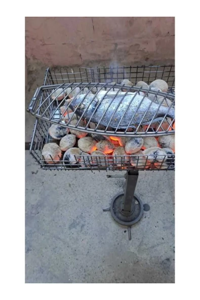 homecraft Metal Balık Izgarası çelik 67x16 Cm BBQ Barbekü mangal keyfi krom renk - 6