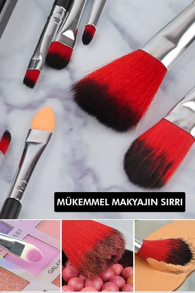 MUJGAN 7'li Fırça Seti Metal Kutulu Siyah - 7