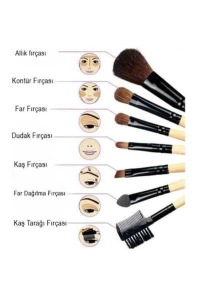 RANA BEAUTY 10'lu Makyaj Fırça Seti Lila Renk Örgü Sap - 5