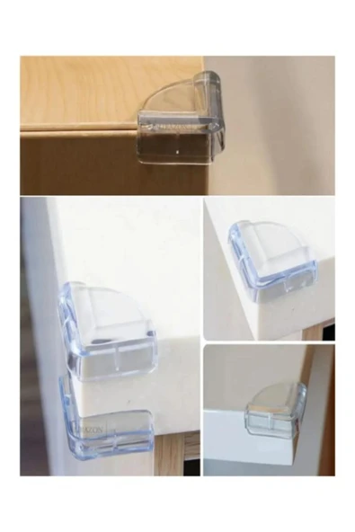 homecraft 4'lü Set Silikon Çocuk Masa Cam Çarpışma Mobilya Mutfak Tezgahı Sehpa Köşe Kenarı Yastık Koruyucu - 4