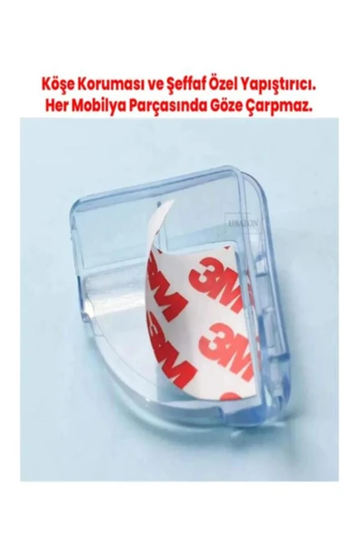 homecraft 4'lü Set Silikon Çocuk Masa Cam Çarpışma Mobilya Mutfak Tezgahı Sehpa Köşe Kenarı Yastık Koruyucu - 5