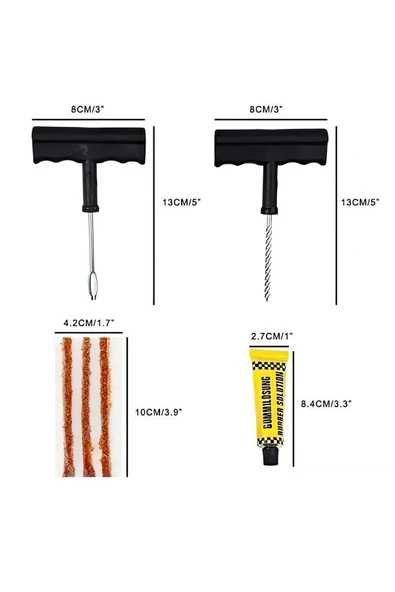 Rabadon Araba Motosiklet Otomobil Bisiklet Lastik Tamir Kiti Araç Bakım Seti 6 Parça - 3