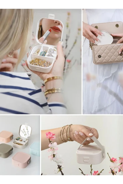 END AFTER Aynalı Çanta İçi Aynalı Mini makyaj takı kutusu - 2