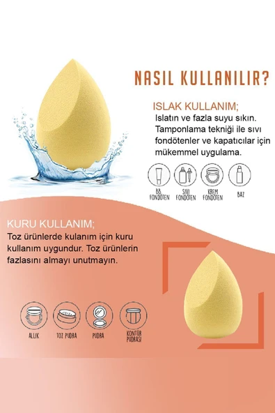 MUJGAN 4'lü Kutulu Makyaj Süngeri Seti - 6