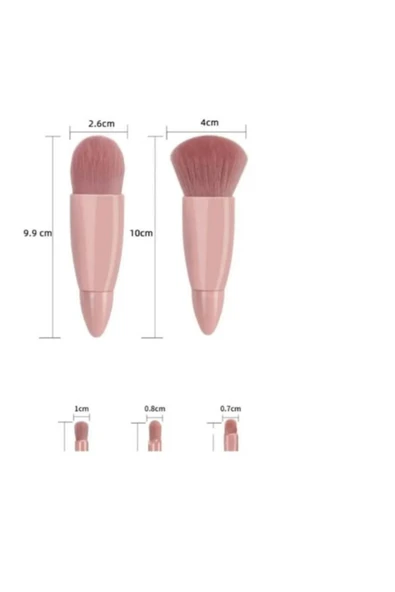 homecraft Taşınabilir Aynalı 5'li Makyaj Fırça Seti Göz Farı, Fondöten, Allık Karıştırma, Makyaj Fırçaları - 6