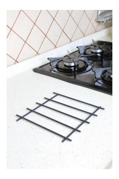 homecraft 1-Adet Metal Nihale Siyah Nihale Tezgah Üstü Nihale Kare Metal Altlık Çaydanlık Tencere Altlığı - 5