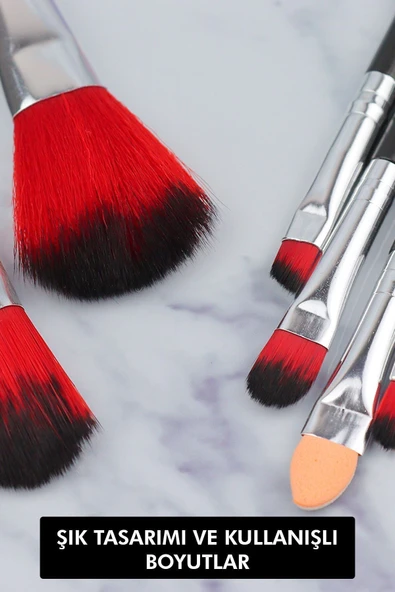 MUJGAN 7'li Fırça Seti Metal Kutulu Siyah - 4