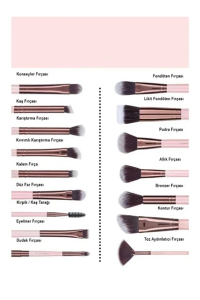 RANA BEAUTY 10'lu Makyaj Fırça Seti Lila Renk Örgü Sap - 6