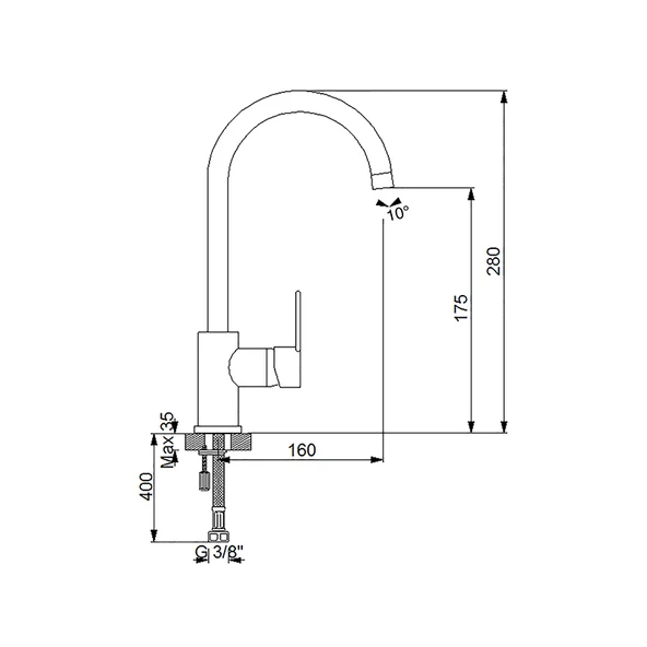 Newarc Domino Döner Lavabo Bataryası Krom 971731 - 2