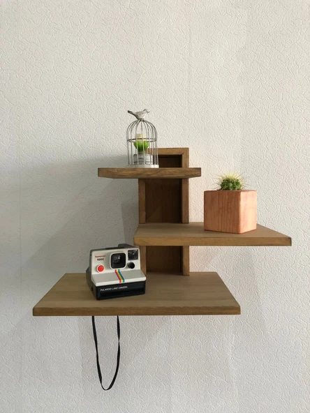 Kırmızı Doğal Ahşap Küp Saksı ve Canlı Kaktüs (Alindi015) - 5