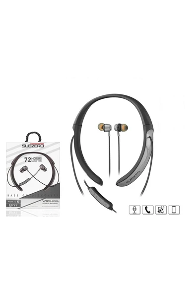 EP97 Kablosuz Bluetooth Kulaklık Stereo Mikrofon Boyun Askılı Sporcu Kulaklık Super Bass 72 Saat Ep97 - 2