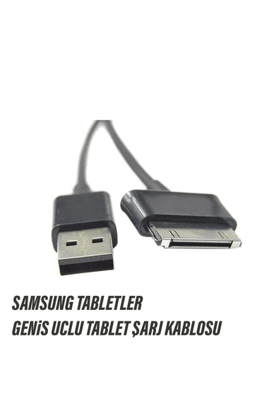 EXENAR  Samsung Galaxy Tab P1000 P3100 P5100 P5110 P6200 P6800 P7300 P7500 N8000 -n8010 Tablet Şarj Kablosu