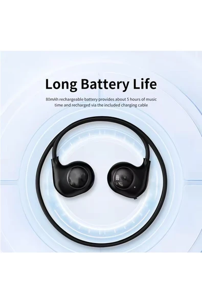 EXENAR  Boyun Bantlı Sporcu Bluetooth Kulaklık Hava İletim Kablosuz Kulaklık Ergonomik-Yüksek Ses Kalitesi - Resim 2