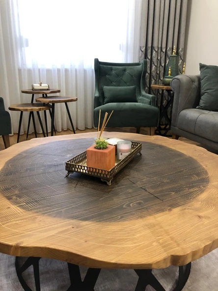 Kırmızı Doğal Ahşap Küp Saksı ve Canlı Kaktüs (Alindi015) - 3