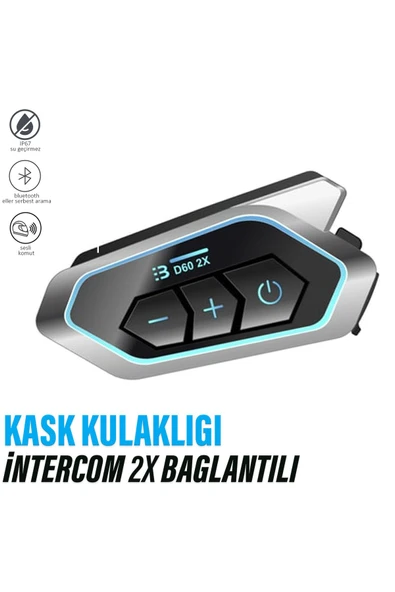 EXENAR  Kask 2X Intercom Kulaklık Su Geçirmez Motorcu Kaskı Kulaklığı Bluetooth RGB Işıklı FM Radyo