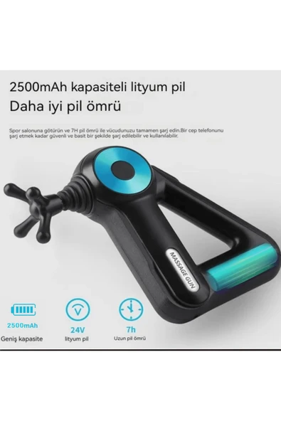 12 Başlıklı Vurmalı Masaj Aleti Çok Fonksiyonlu Titreşimli Masaj Tabancası Spor Sonrası Masaj - 7