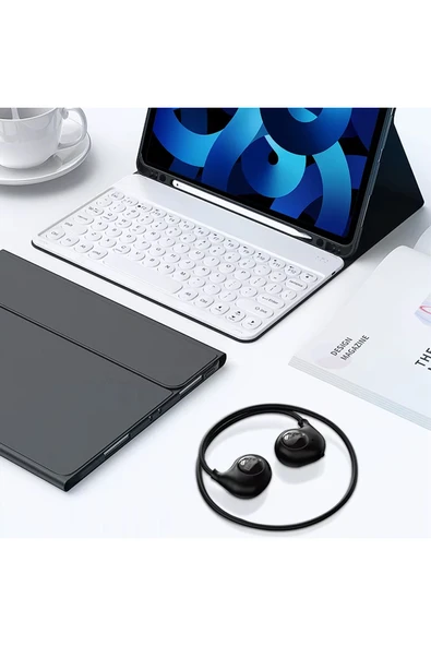 EXENAR  Boyun Bantlı Sporcu Bluetooth Kulaklık Hava İletim Kablosuz Kulaklık Ergonomik-Yüksek Ses Kalitesi - Resim 3