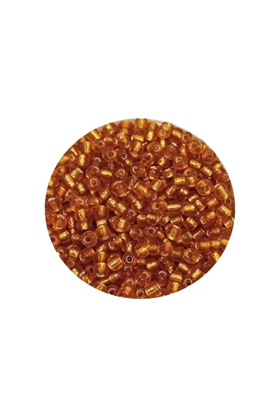 Dökme Cam Kum Boncuk (11/0) 2 mm - 20 Gram -  Koyu Bal Rengi - BNC035 - 2