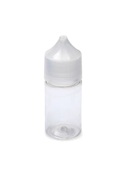 30ml PE şeffaf gorilla şişe beyaz kapaklı şişe, 24 adet, plastik şişe, likit şişesi, iğne uçlu şişe, sıkıma uygun yumuşak şişe, şeffaf şişe