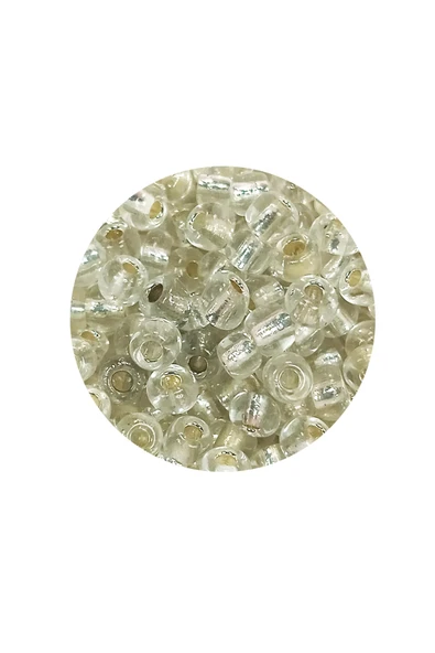 Dökme Cam Kum Boncuk Büyük Boy (6/0) 4 mm - 20 Gram - Şeffaf - BNC086 - 2